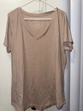 torrid Neutral Taupe V-Neck Short Sleeve Tee
